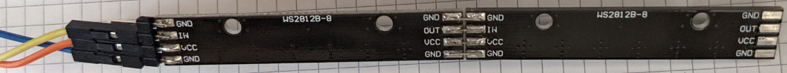 Two 8 RGB sticks soldered end-to-end