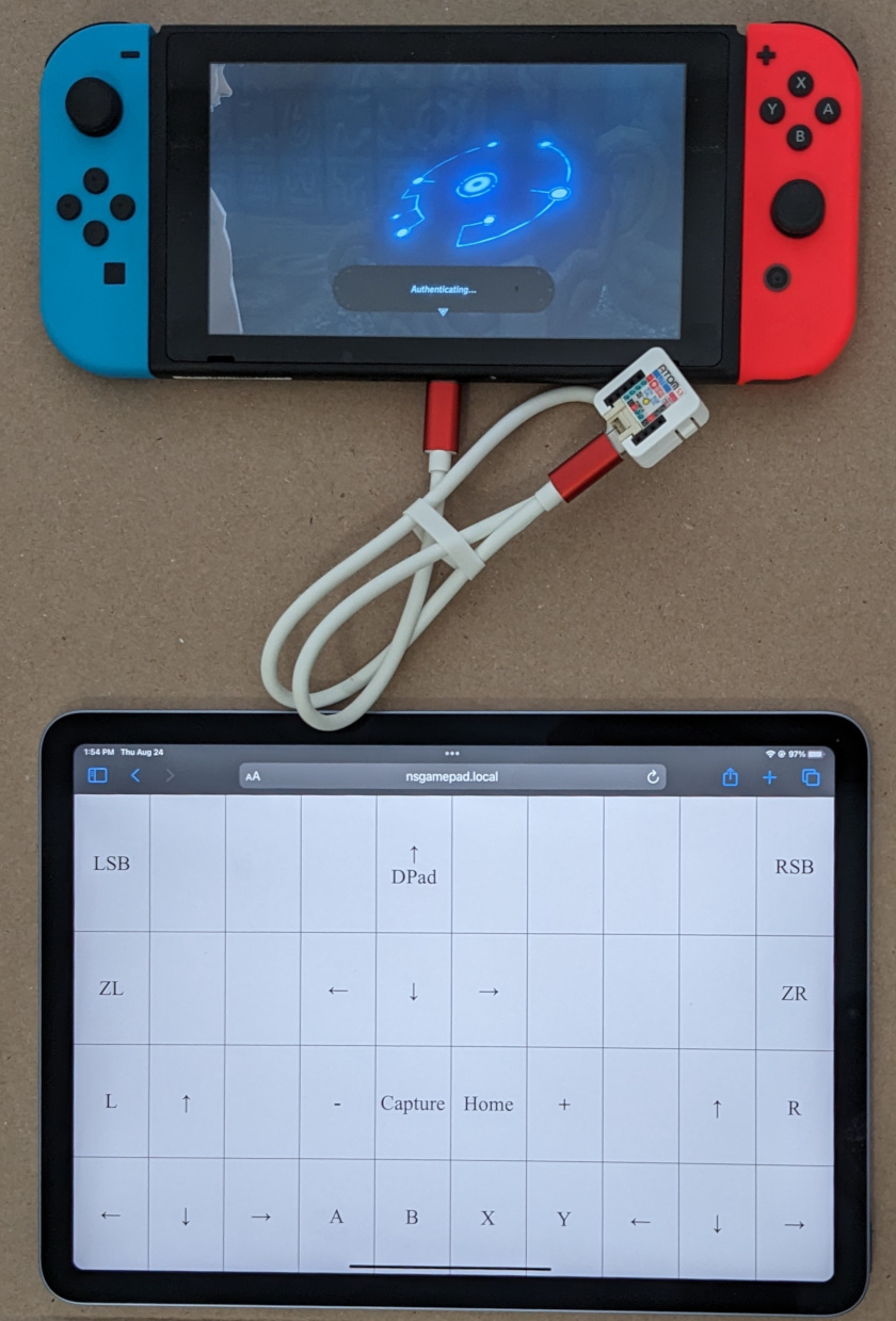 Nintendo Switch with iPad as gamepad