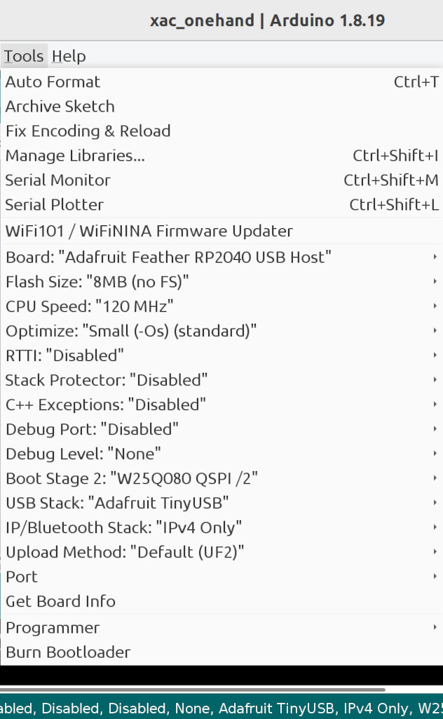 xac_onehand build options