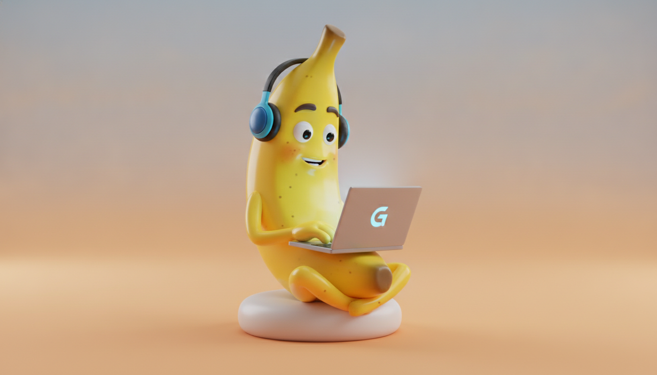 Example: a 3D banana character generated by this server