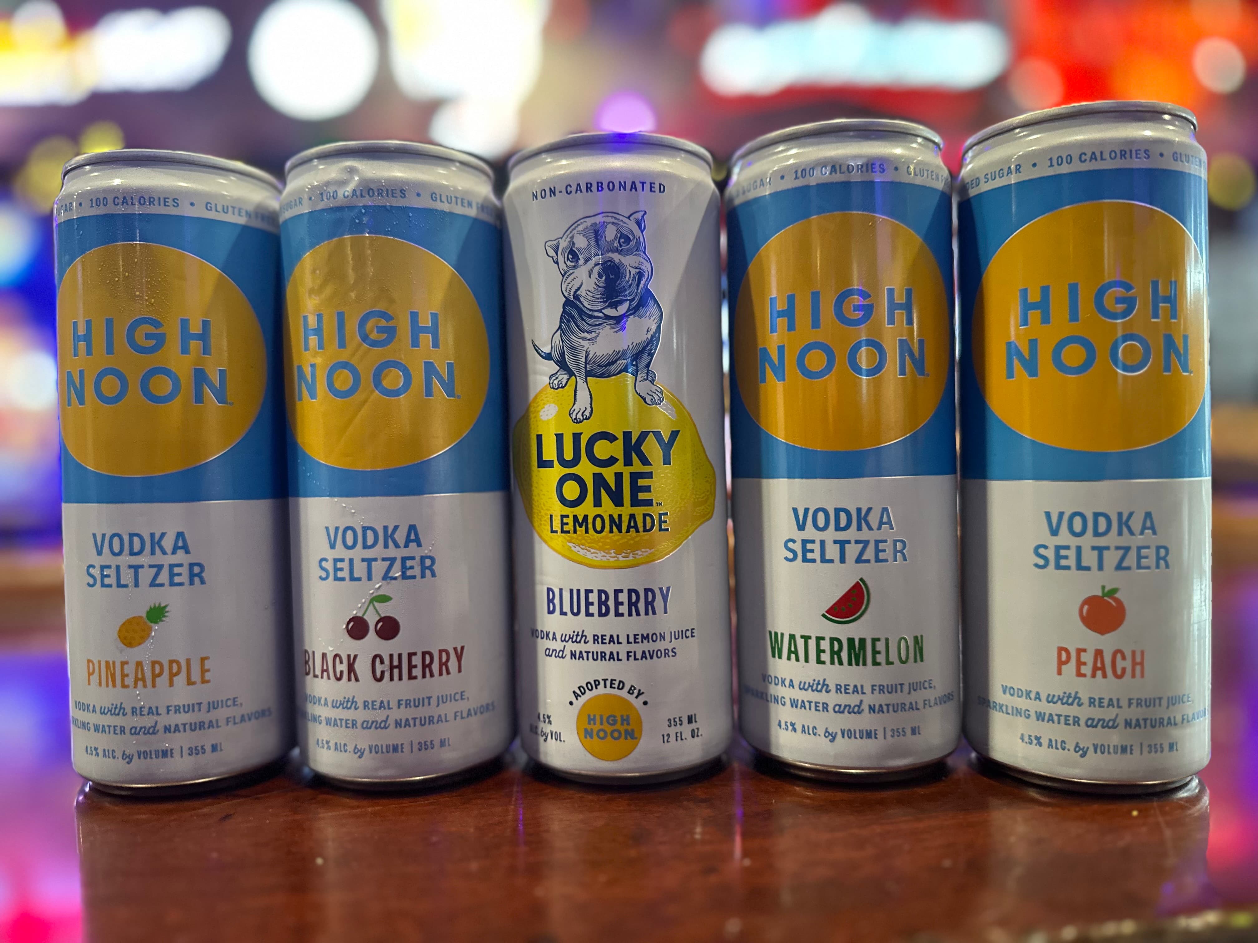High Noon hard seltzer cans