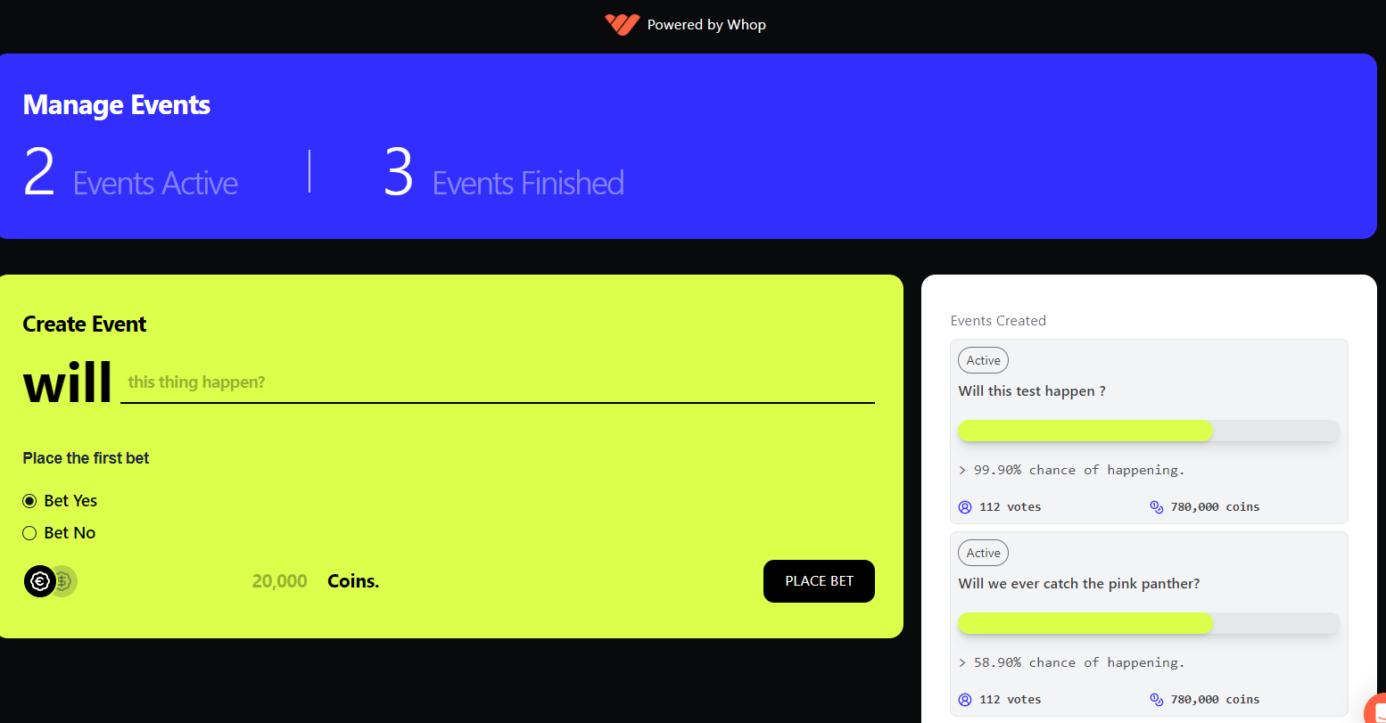 create event UI