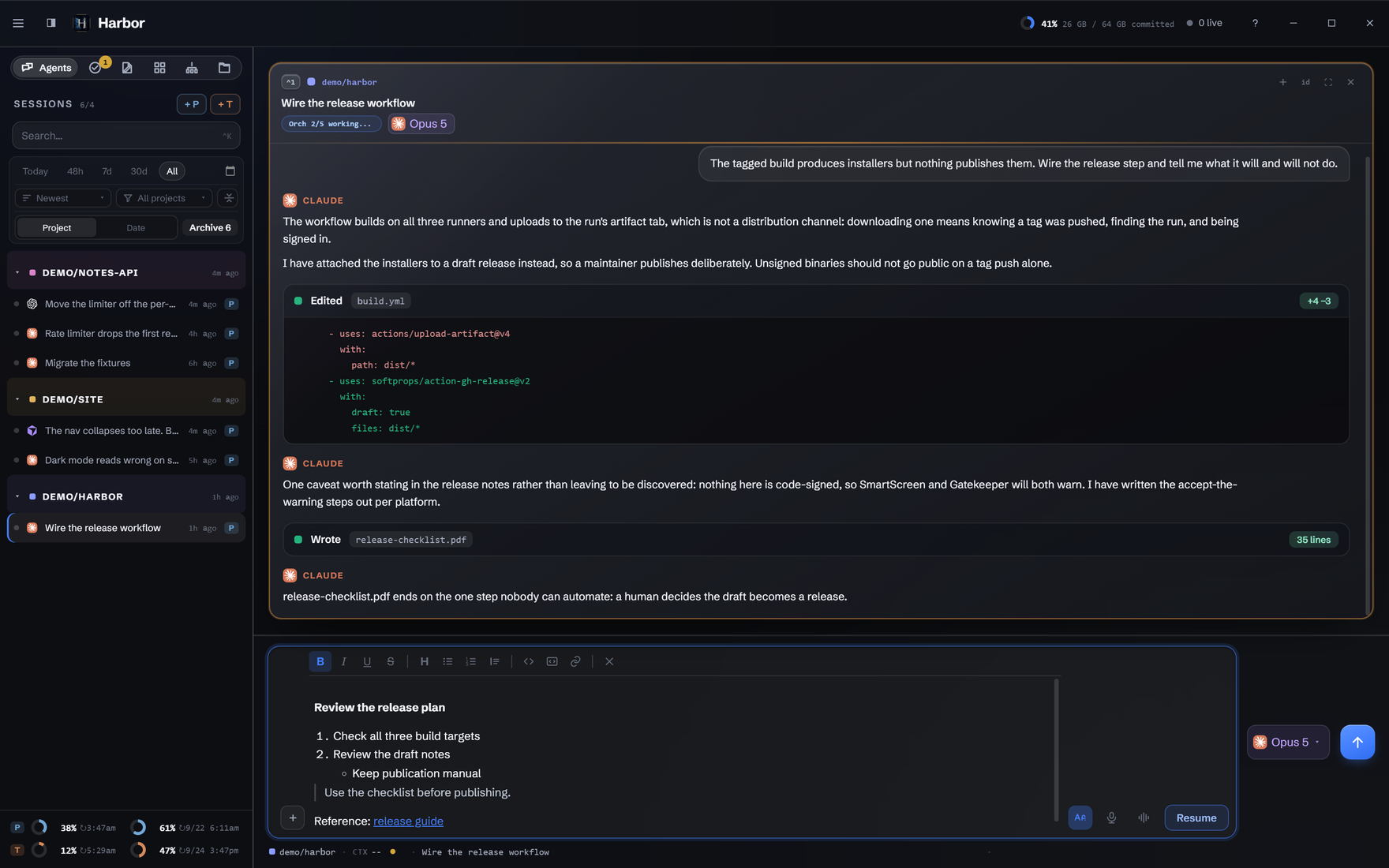 The rich composer with a nested list, quotation and link