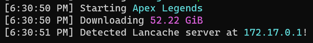 Prefill running on Lancache Server in Docker