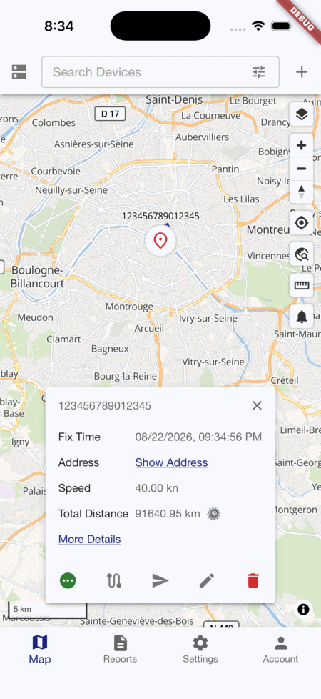 Traccar Manager app