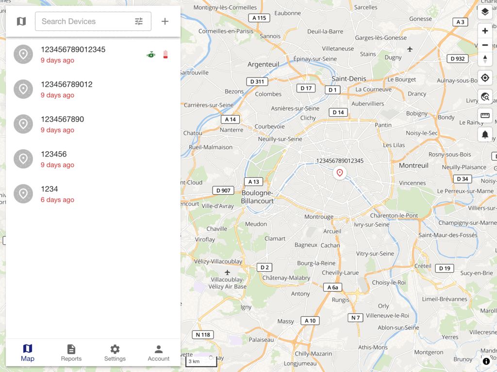 Traccar web dashboard