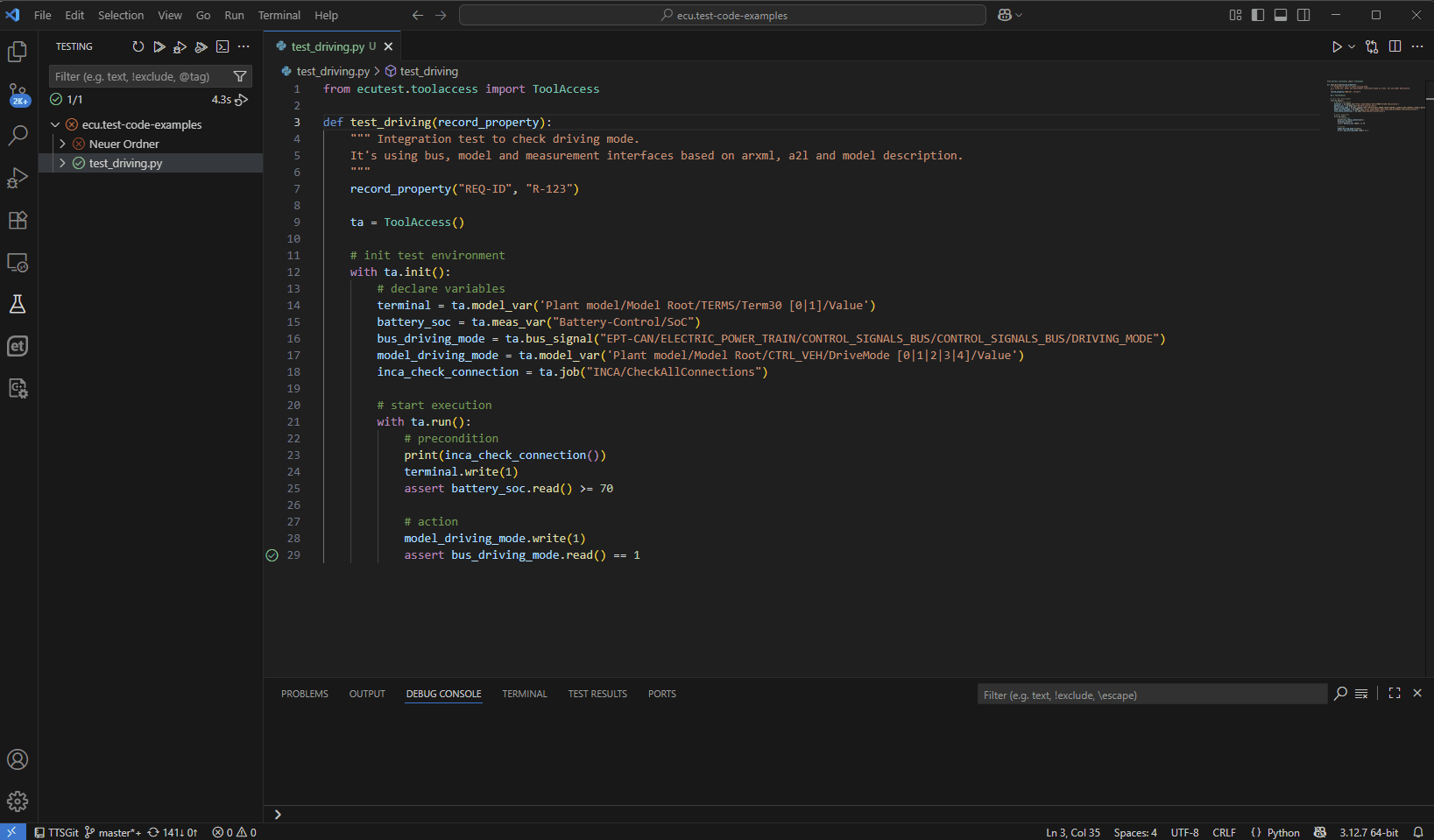 ecu.test code test.guide integration