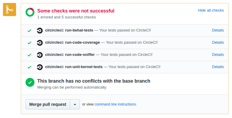 CircleCI pull request