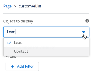 customerList component design attribute as picklist in Lightning App Builder