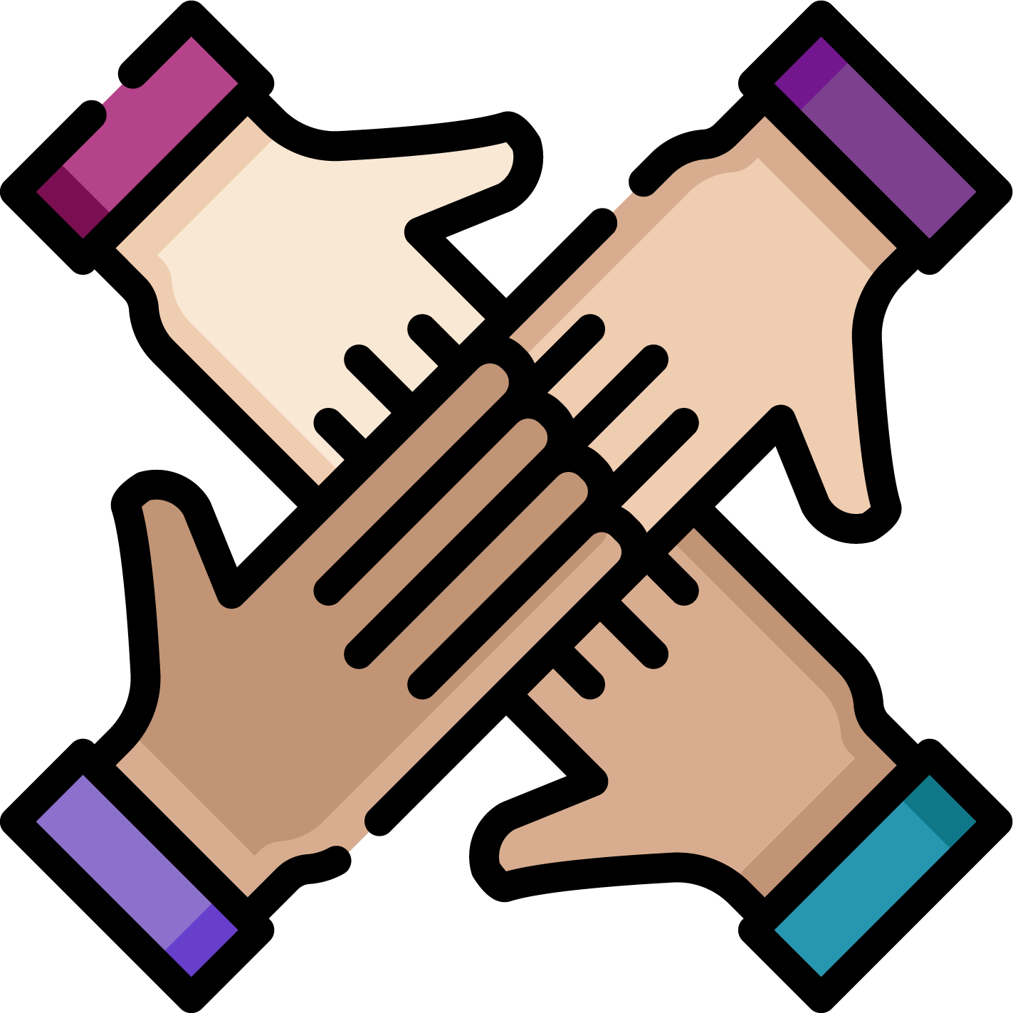 Hands meeting icon