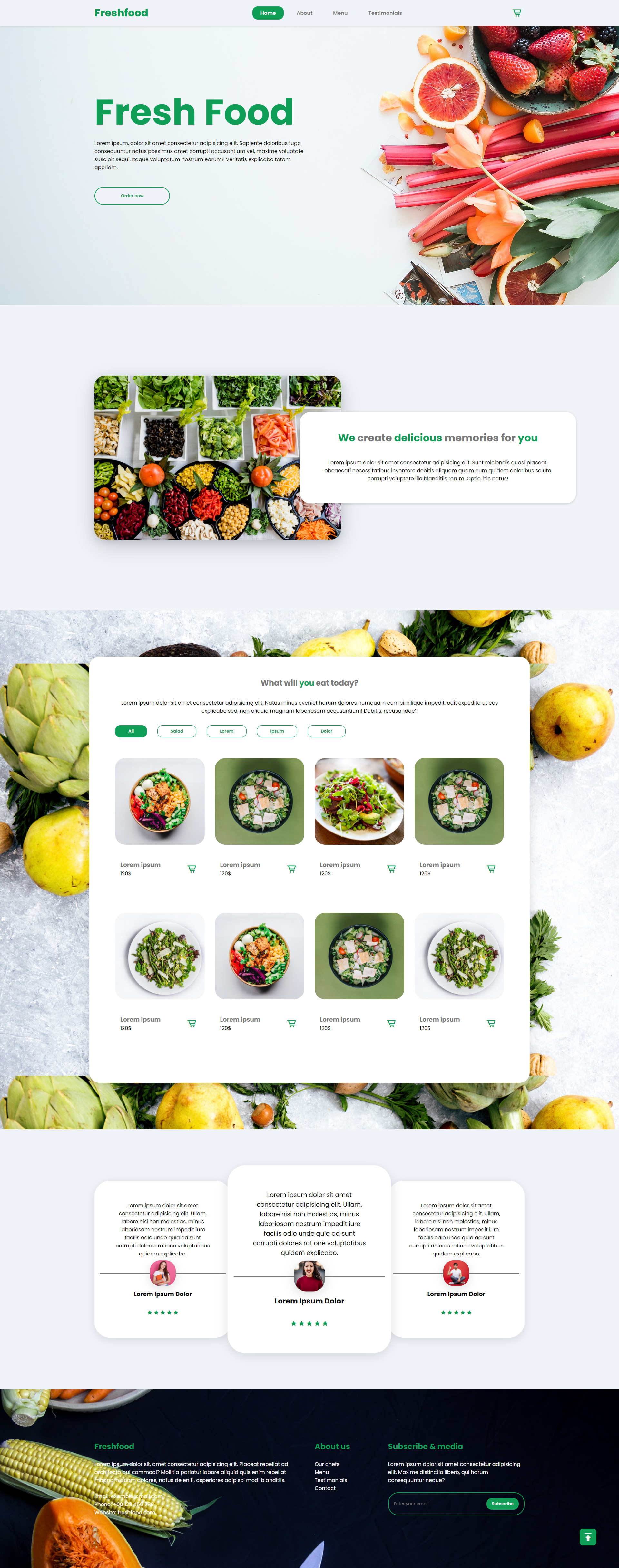 "Responsive Food Landing Page Using HTML CSS Javascript"