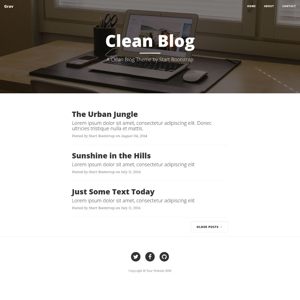 Clean Blog Theme screenshot