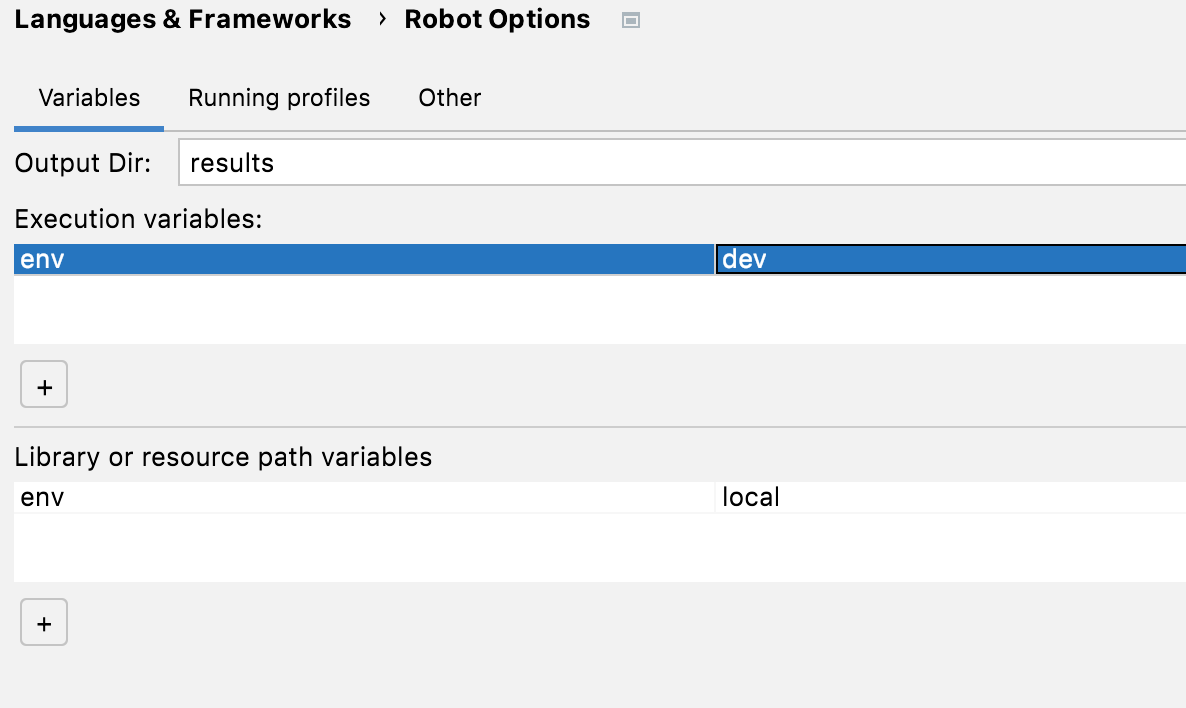 variable config