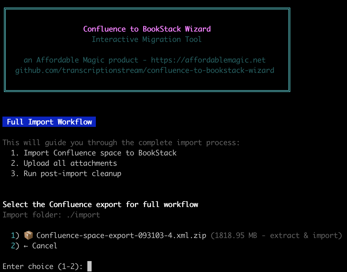 Terminal full import