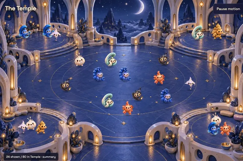 The Temple with an indigo interior and constellation floor