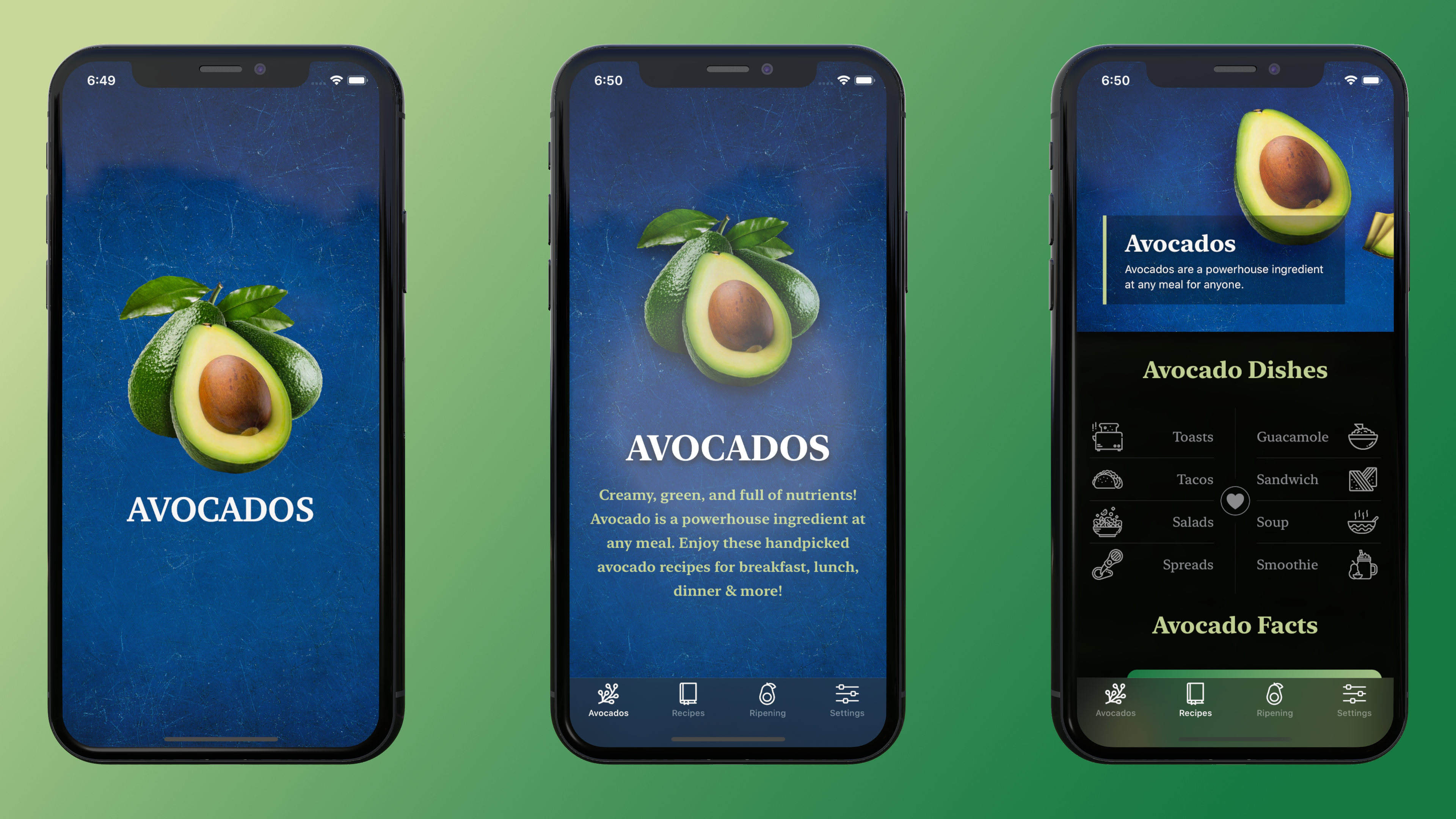 SwiftUI Avocado iOS App Dark Mode