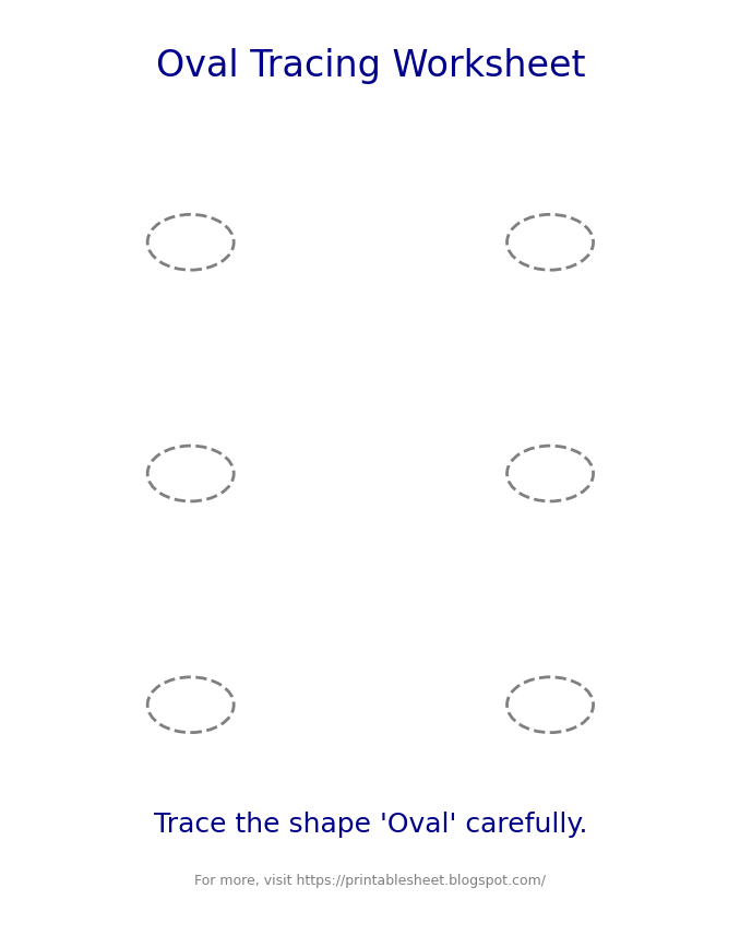 Free oval Tracing Worksheet for Kids