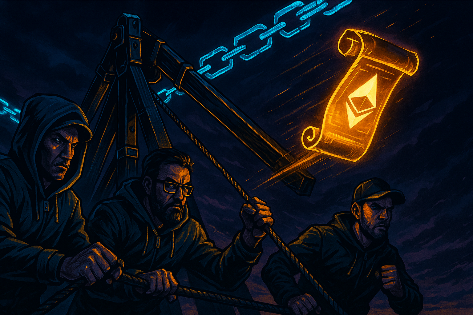 Developers deploying code with a trebuchet