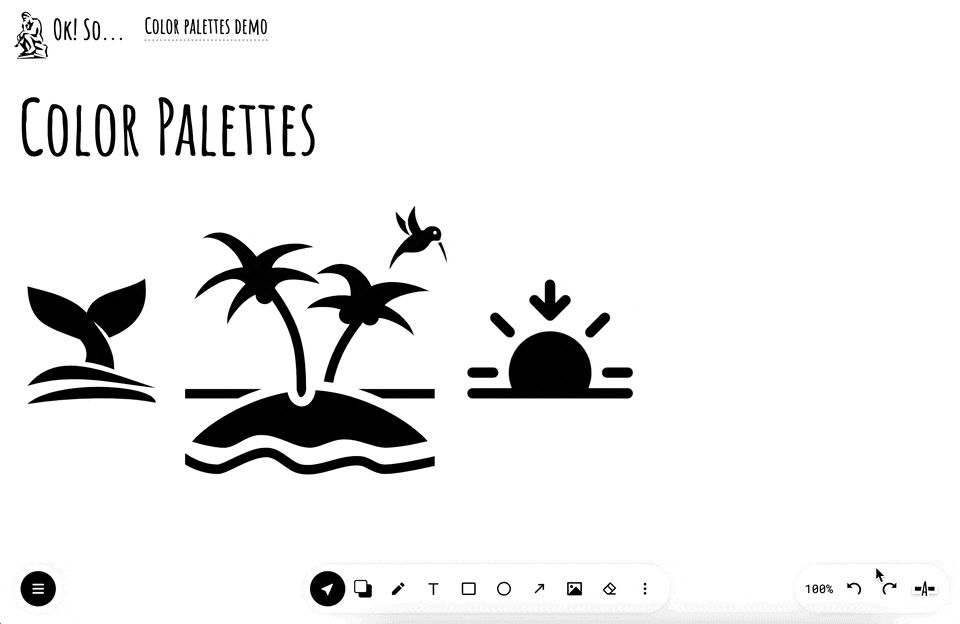 Color palettes in okso.app