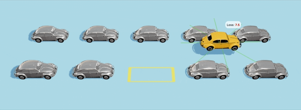 Self-parking car in