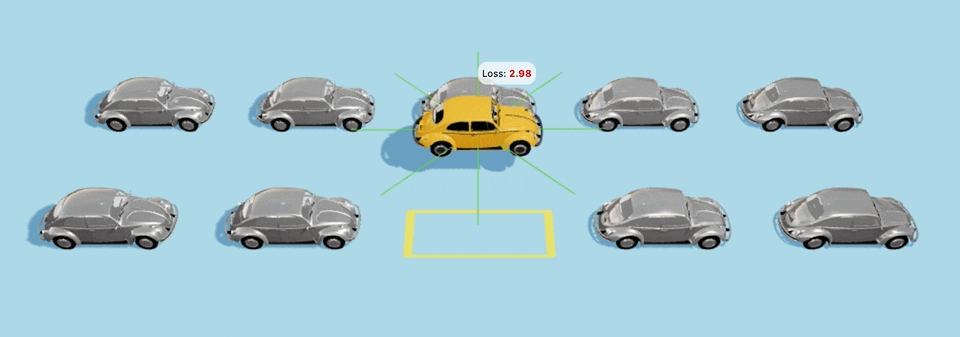 Self-parking car in