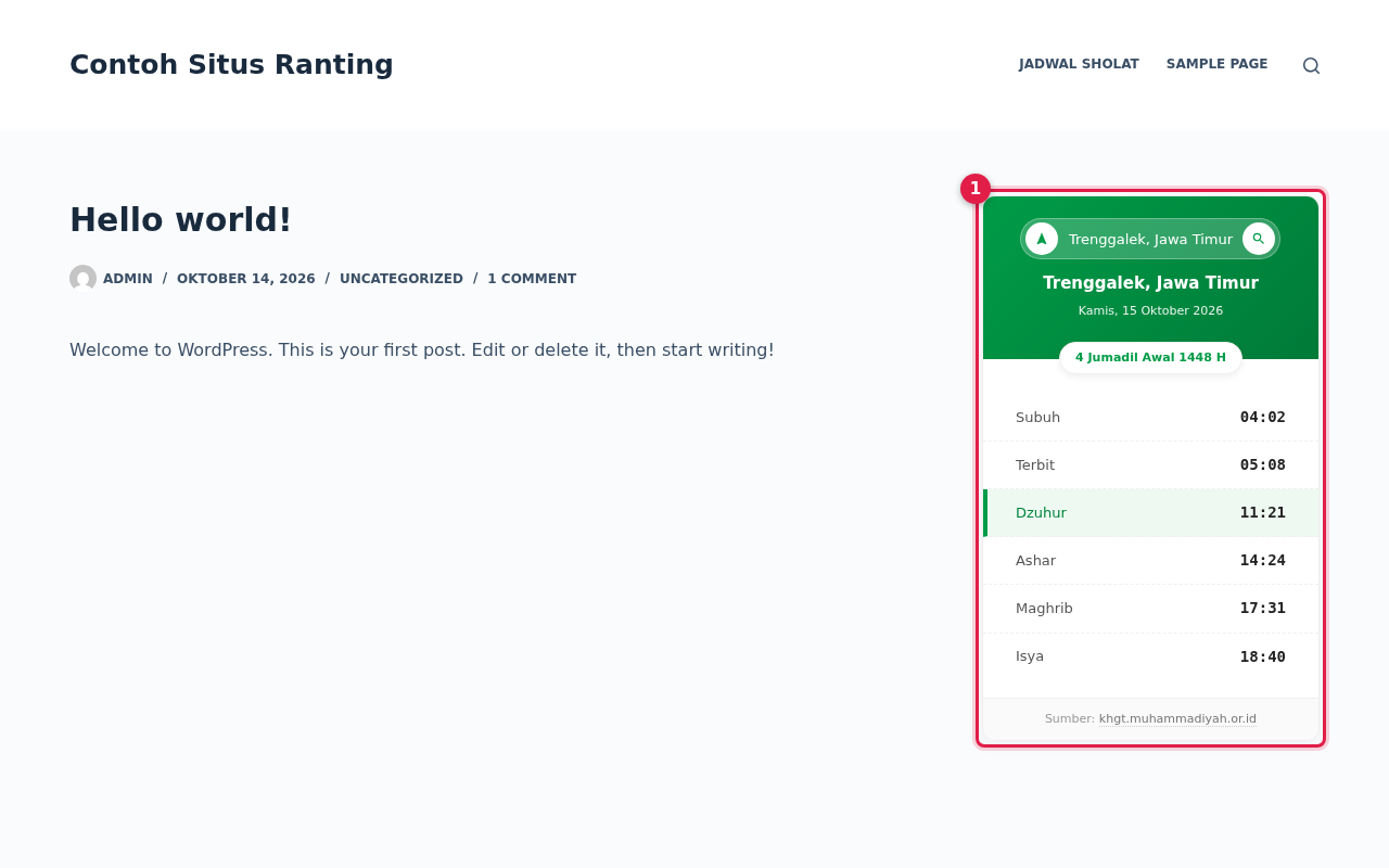 Hasil di sidebar