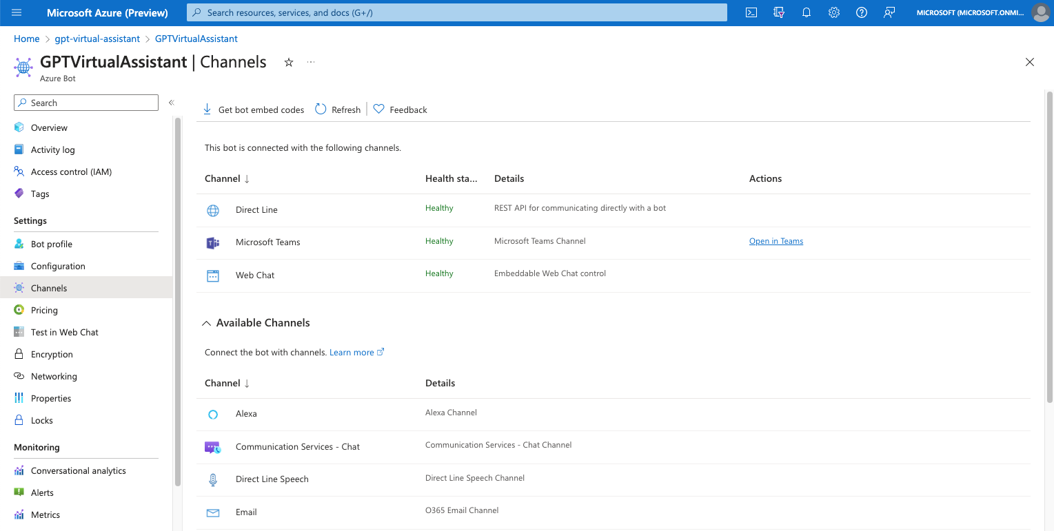 Configure end-user channels