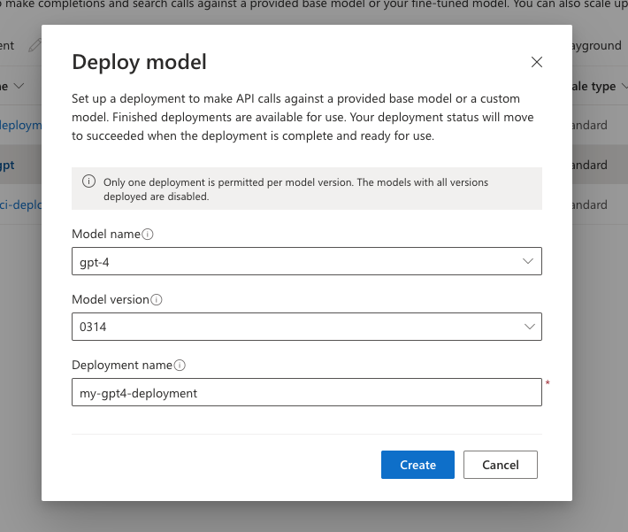 Configure AOAI Deployment