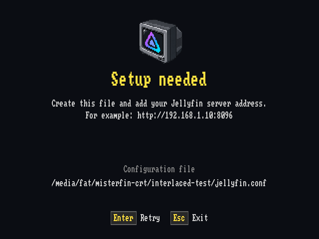 Setup screen showing where to add the Jellyfin server address
