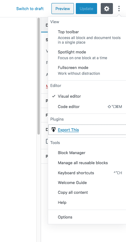 In the Block Editor