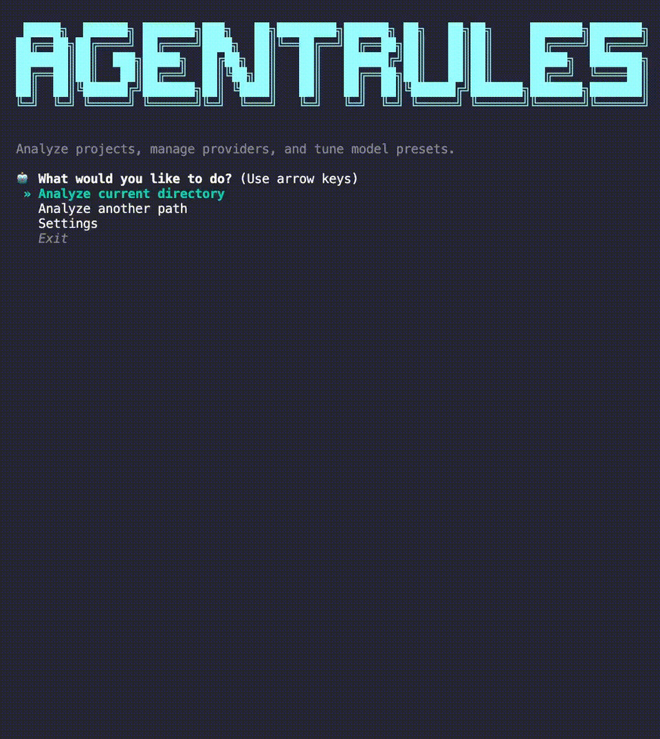 AgentRules CLI demo