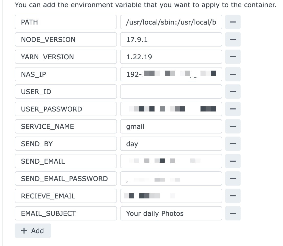 ENV settings