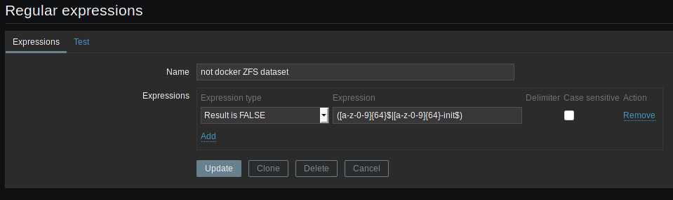 not docker ZFS dataset