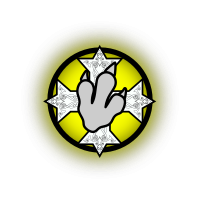 Tridactyl logo in front of a halo