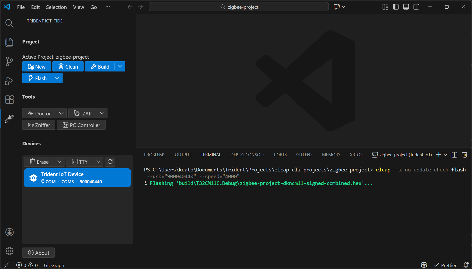 Flashing a project
