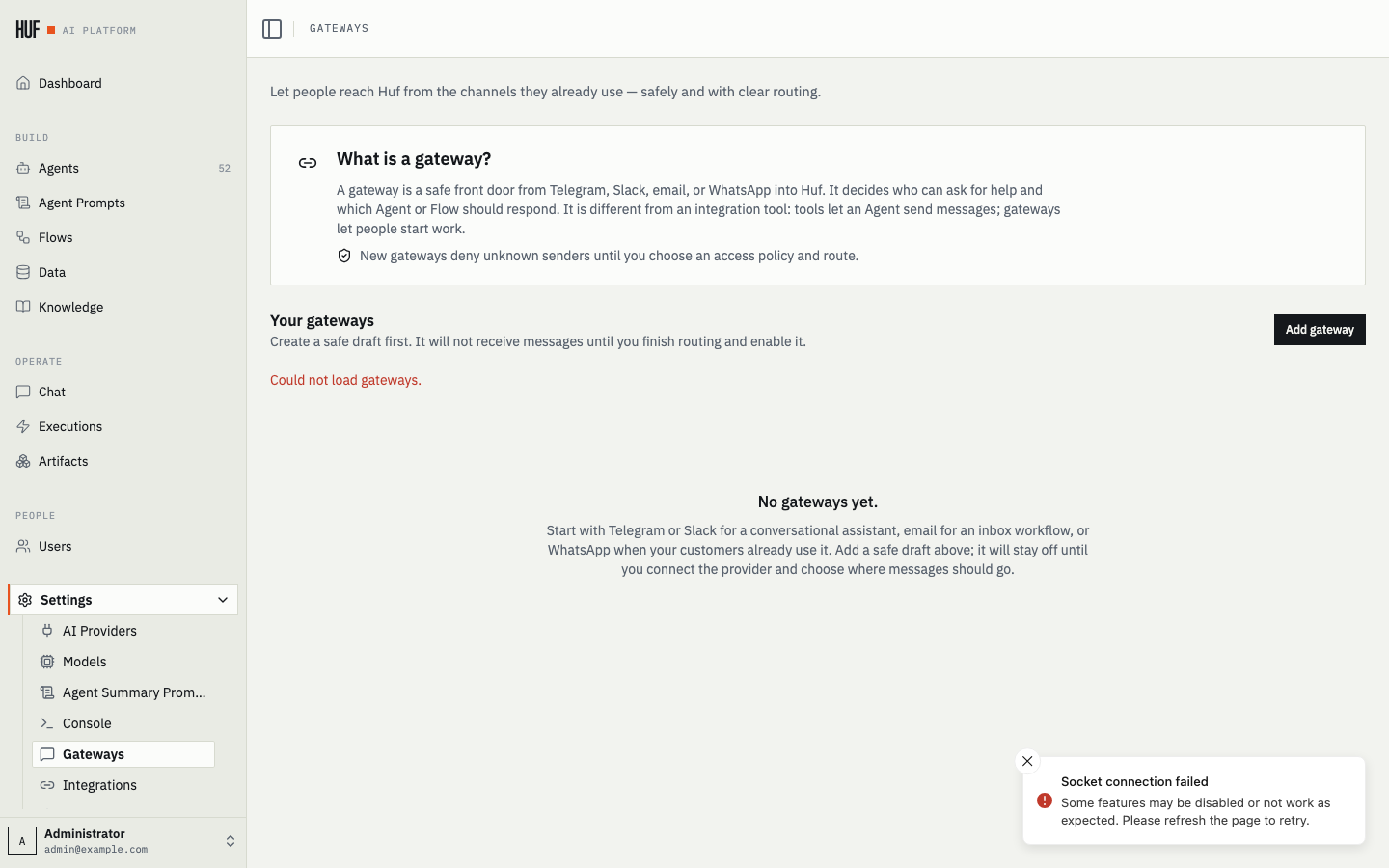 Gateways page