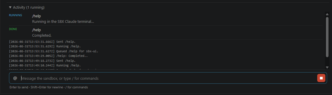 Command running with live output