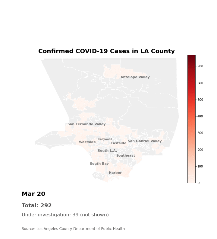 COVID-19 LA time lapse map