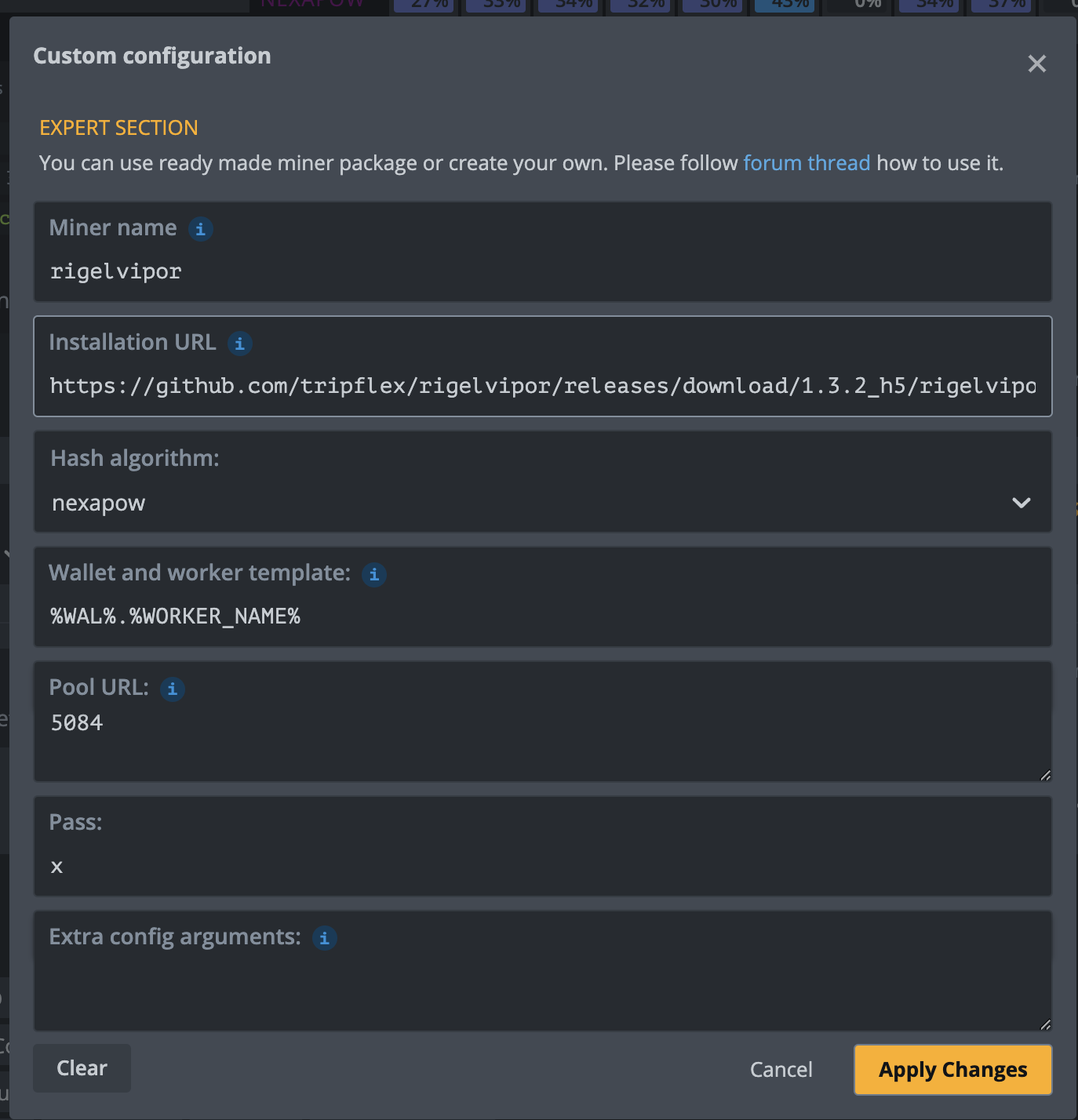 Create a new flightsheet