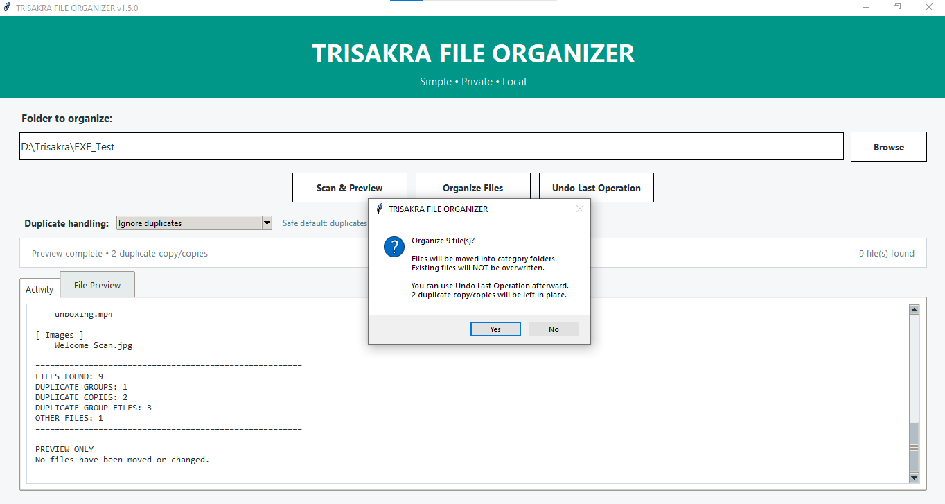 TRISAKRA FILE ORGANIZER - Organizing Files