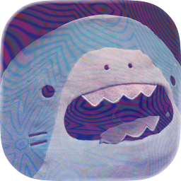 The PippinVR mascot and icon, named Pippin. It is a happy shark in awe of the screens. img
