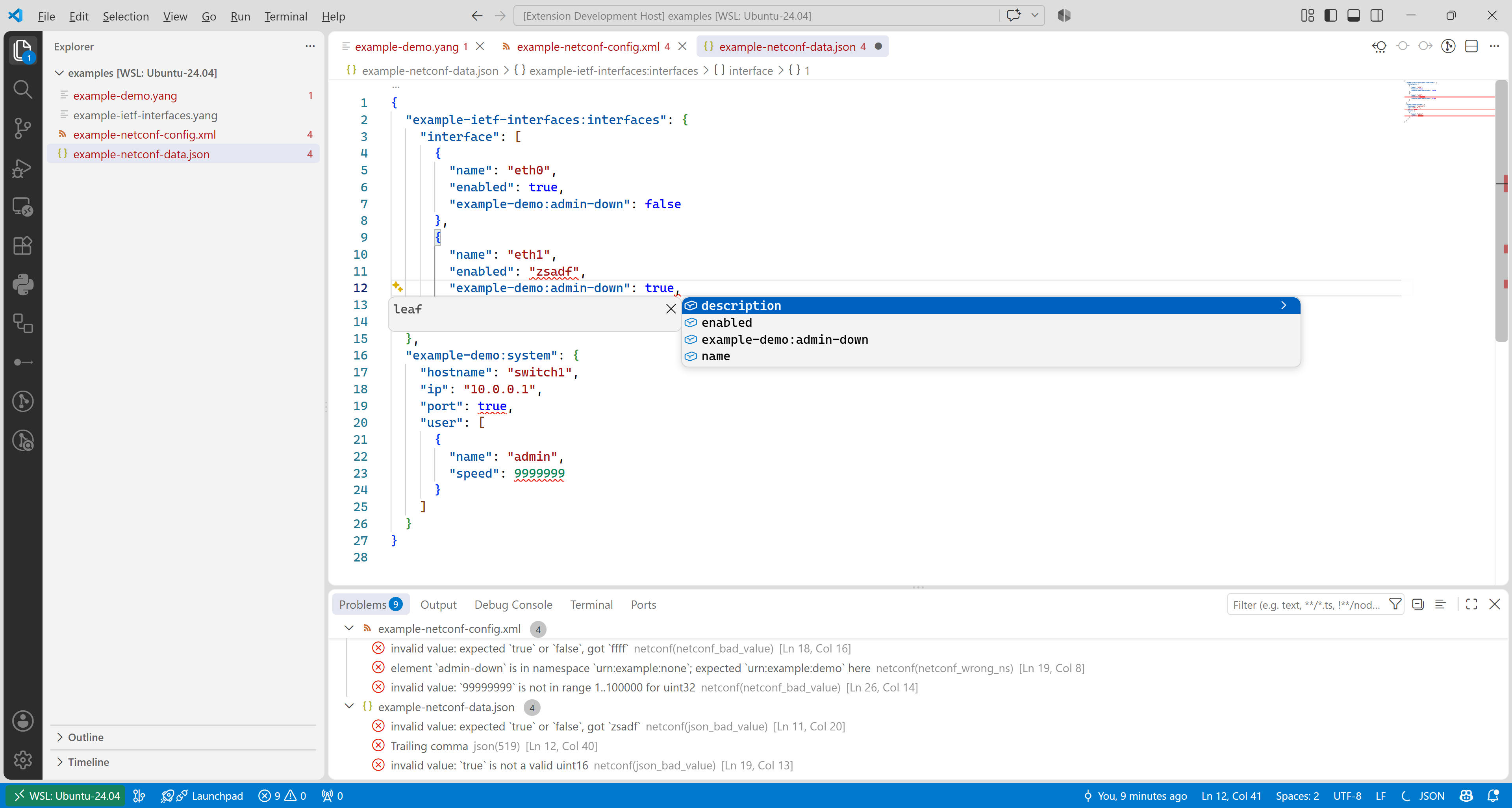 JSON completion