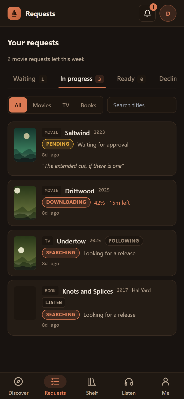 Requests on a phone