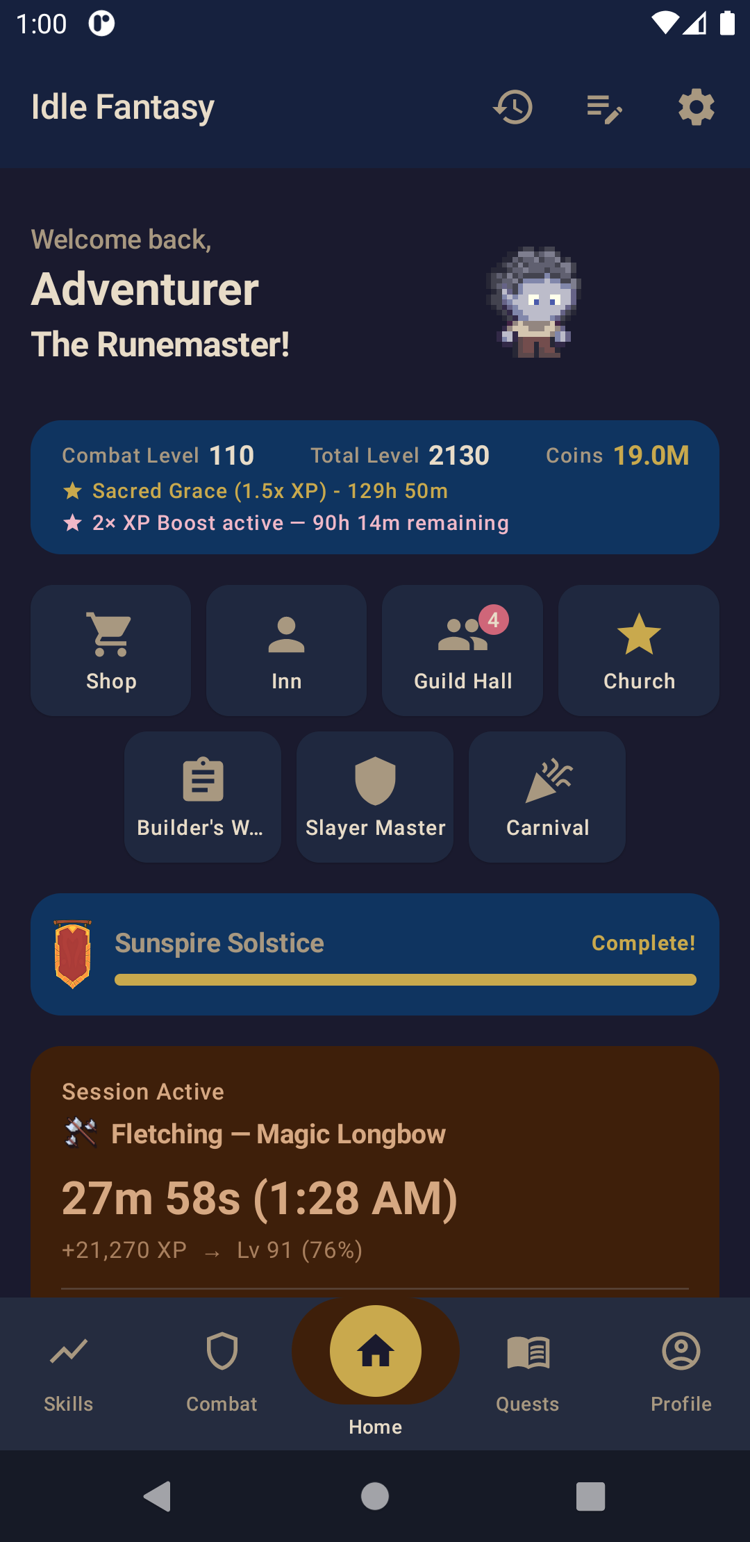 Home screen