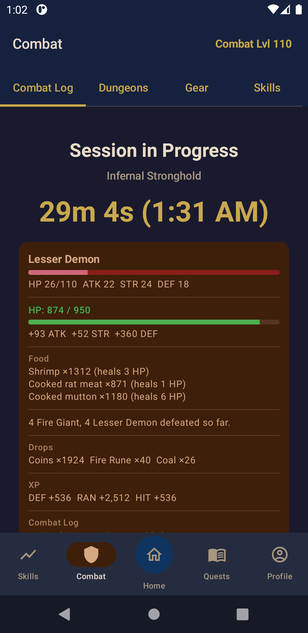 Combat session