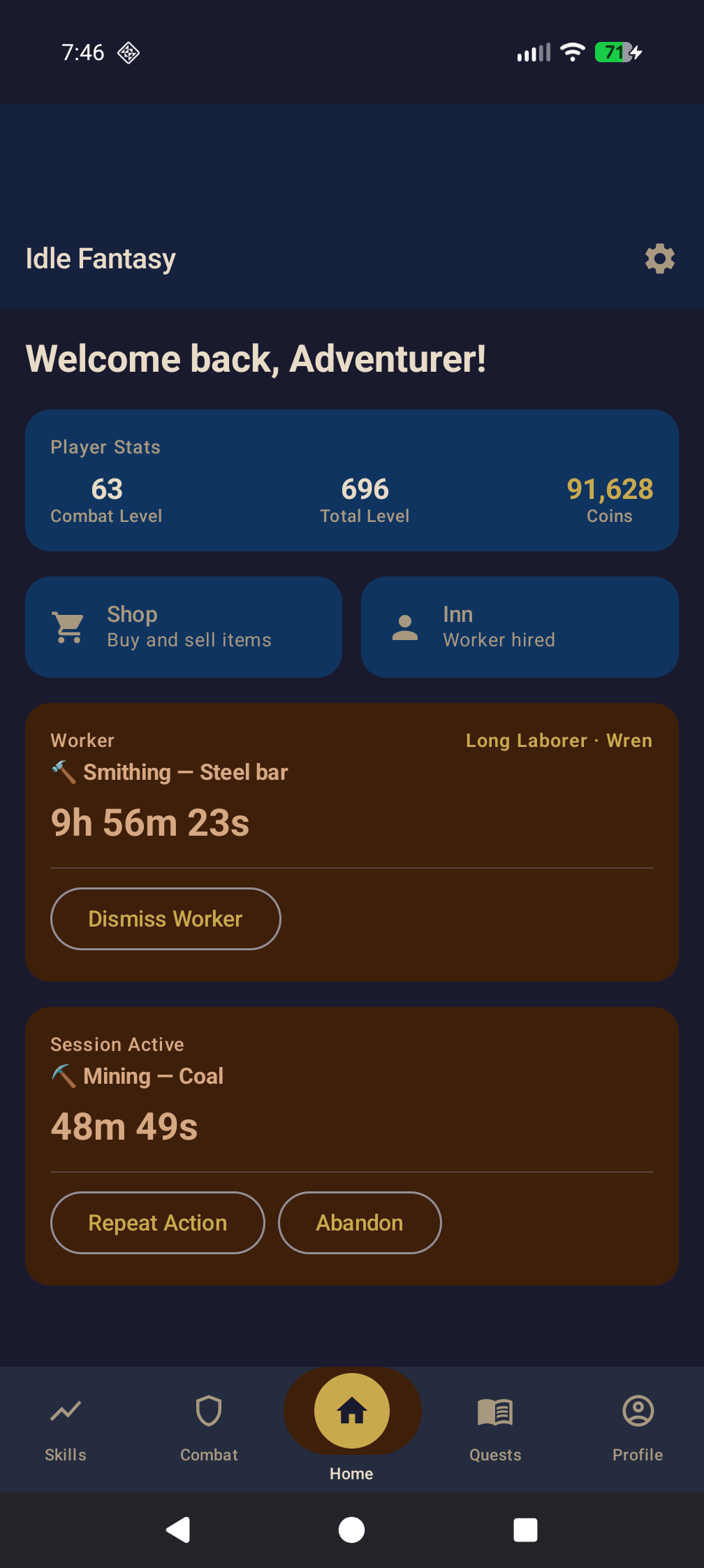 Home screen