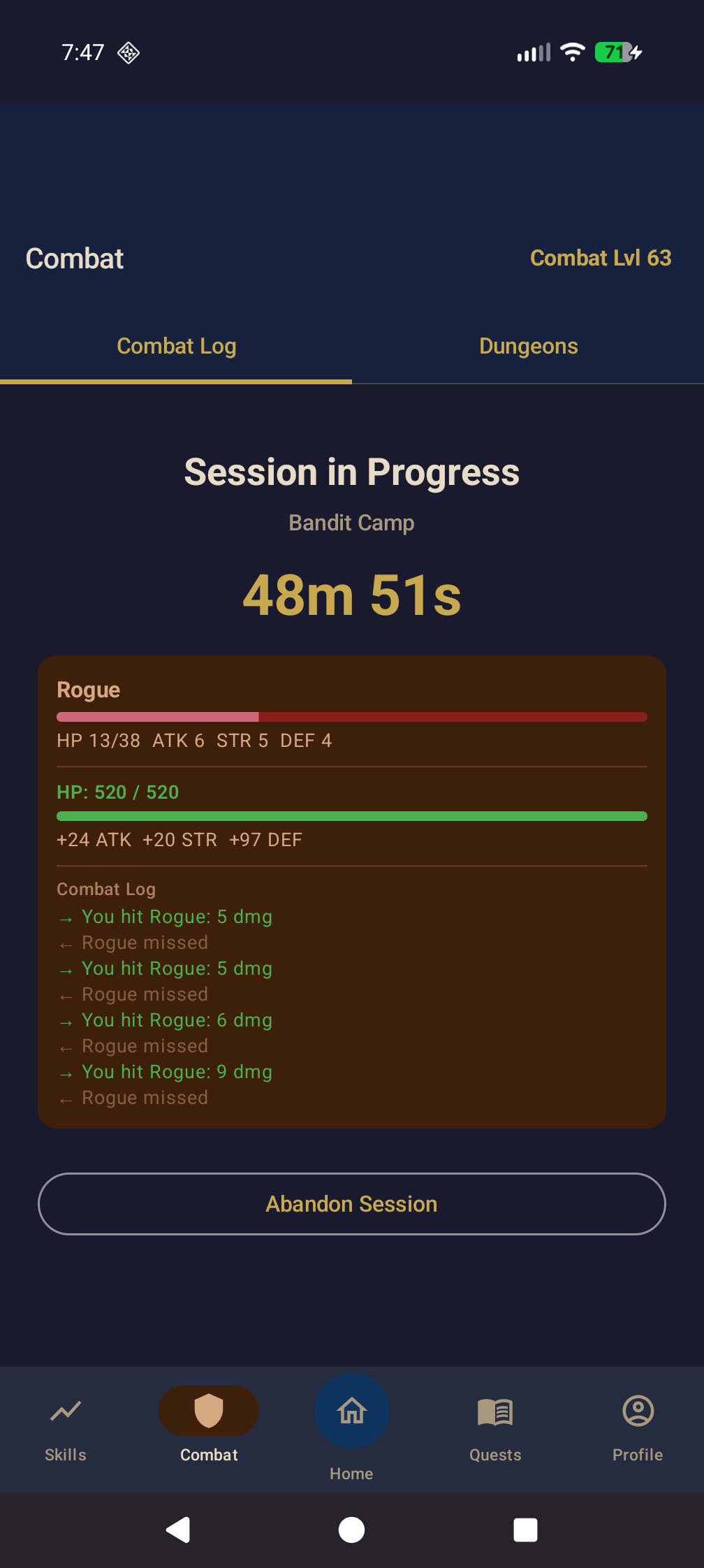 Combat session