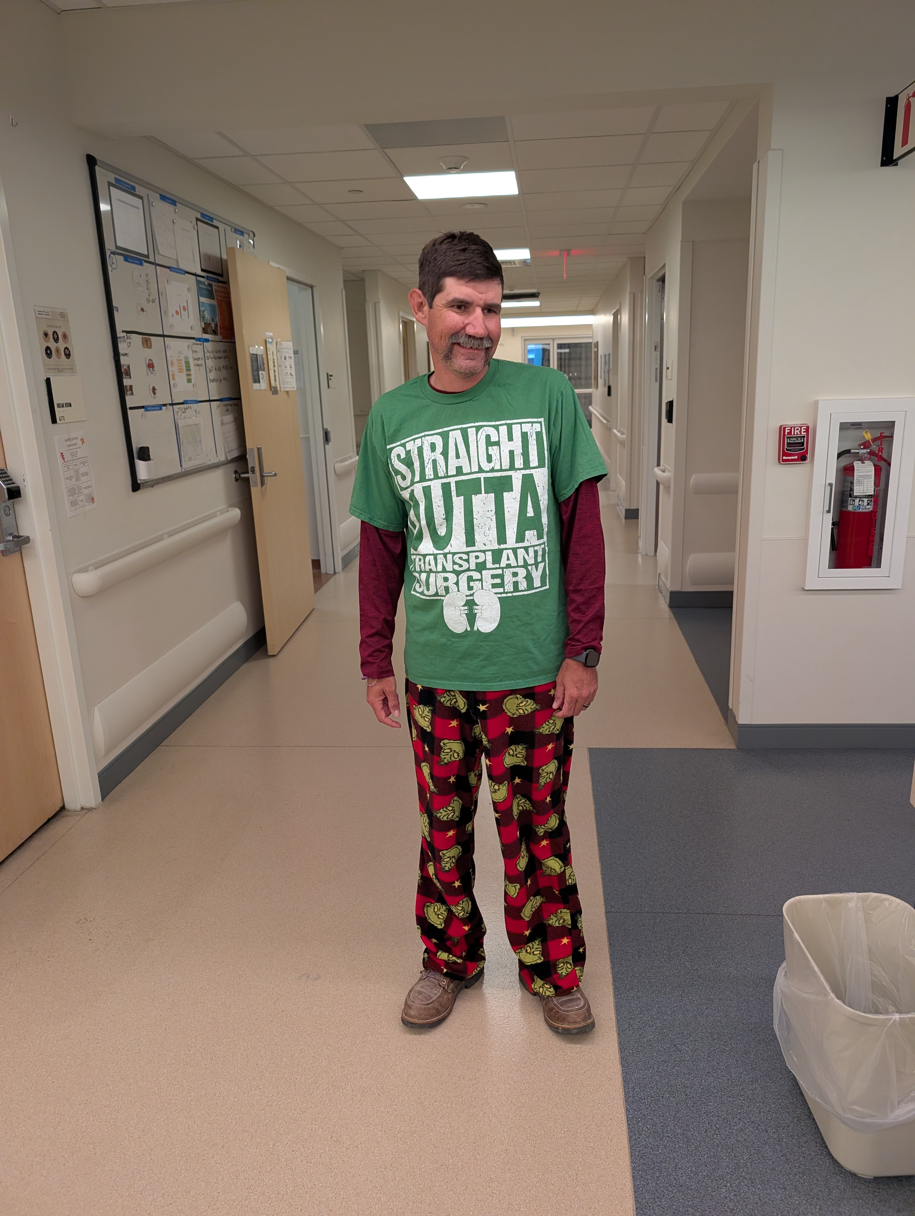 Adam standing after recovery