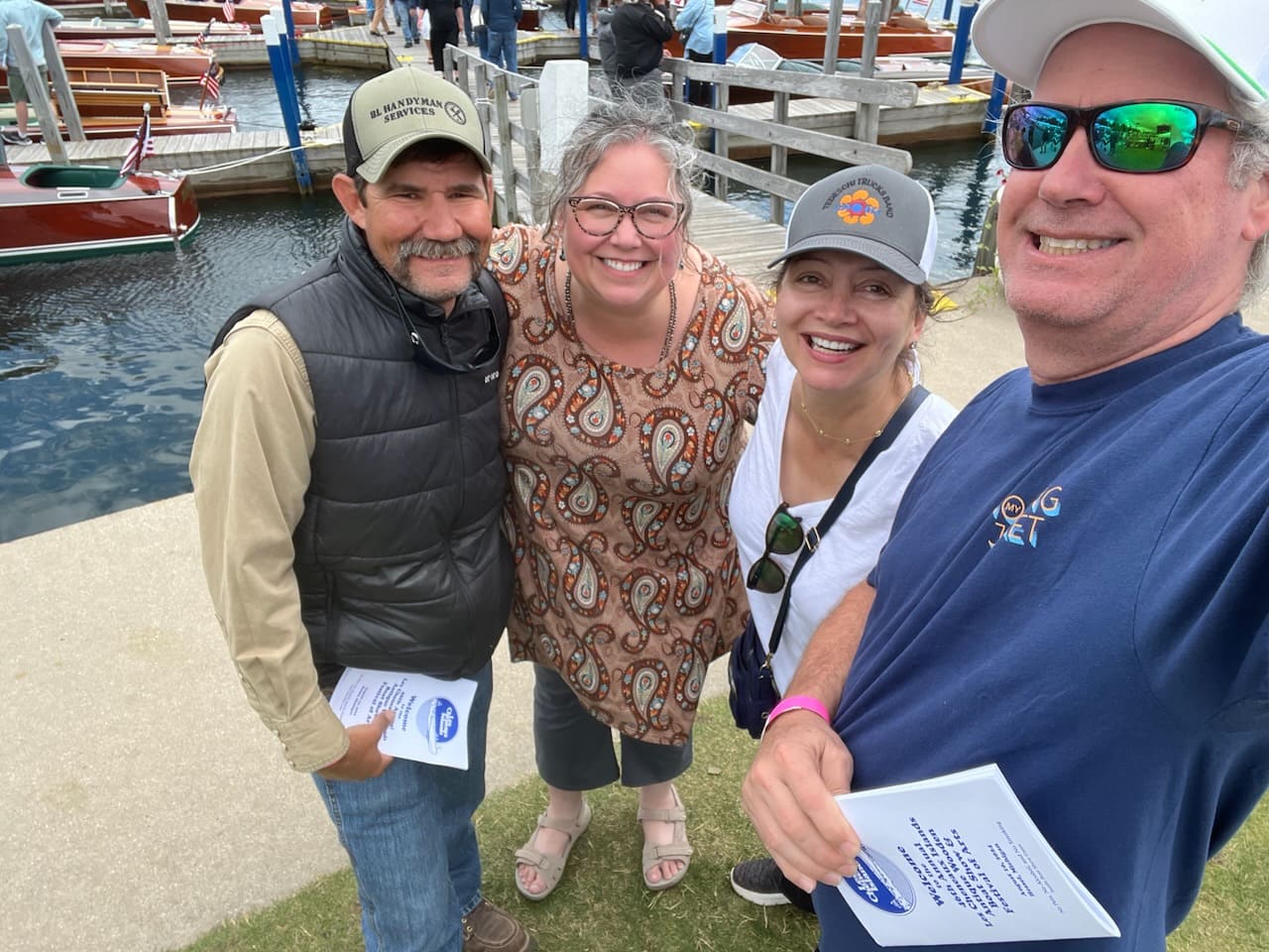 Adam Lazenby enjoying time with close friends at the marina, demonstrating his social connections and friendships