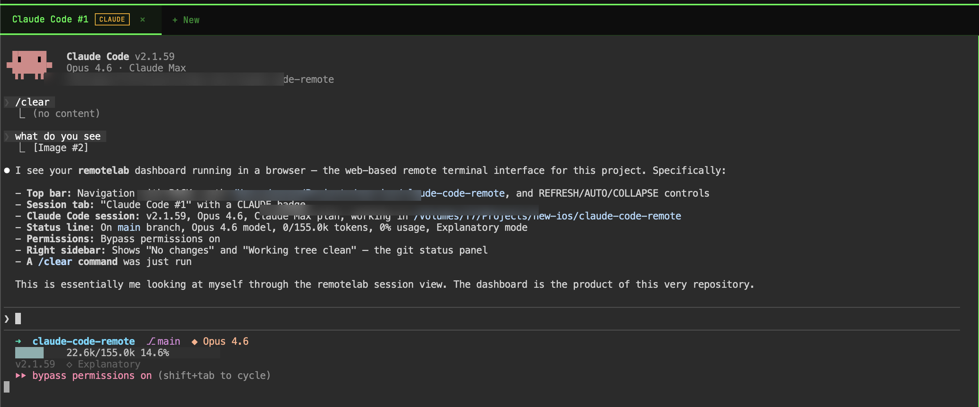 Clipboard image paste in a remote session